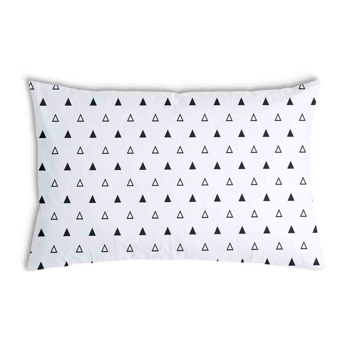 Gezondheidskussen wit met zwarte driehoeken