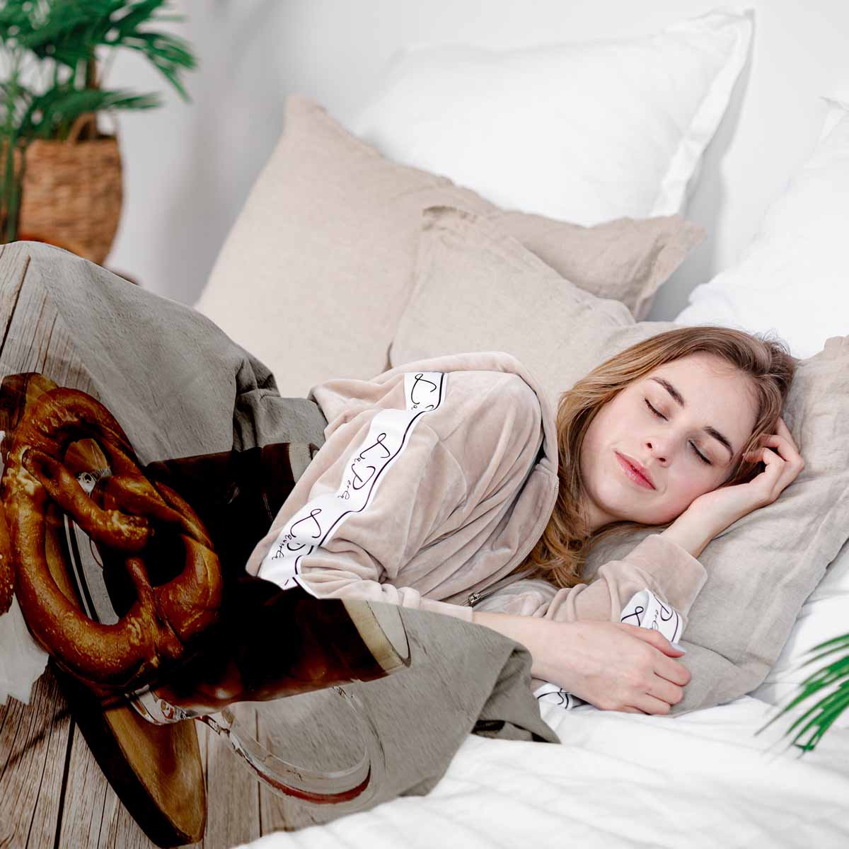 Therapiedekens beddengoedset met pretzels