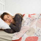 Originele therapiedeken - katoenen hoes beige met abstract gezicht