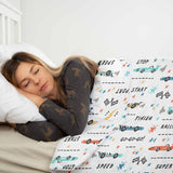 Originele therapiedeken - katoenen hoes wit met raceauto's