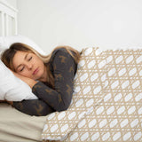 Therapiedekens Beddengoed Set Wit met Cirkels Beige