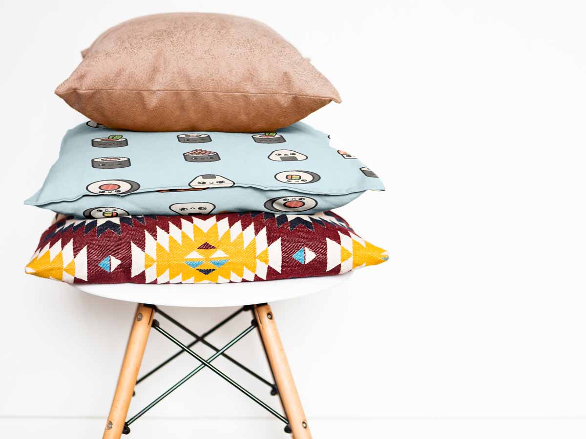 Gesundheitskissen Hellblau mit Sushi