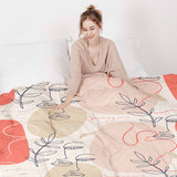 Originele therapiedeken - katoenen hoes beige met abstract gezicht