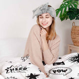 Originele therapiedeken - katoenen hoes wit superhelden