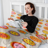 Originele therapiedeken - katoenen hoes beige met zon