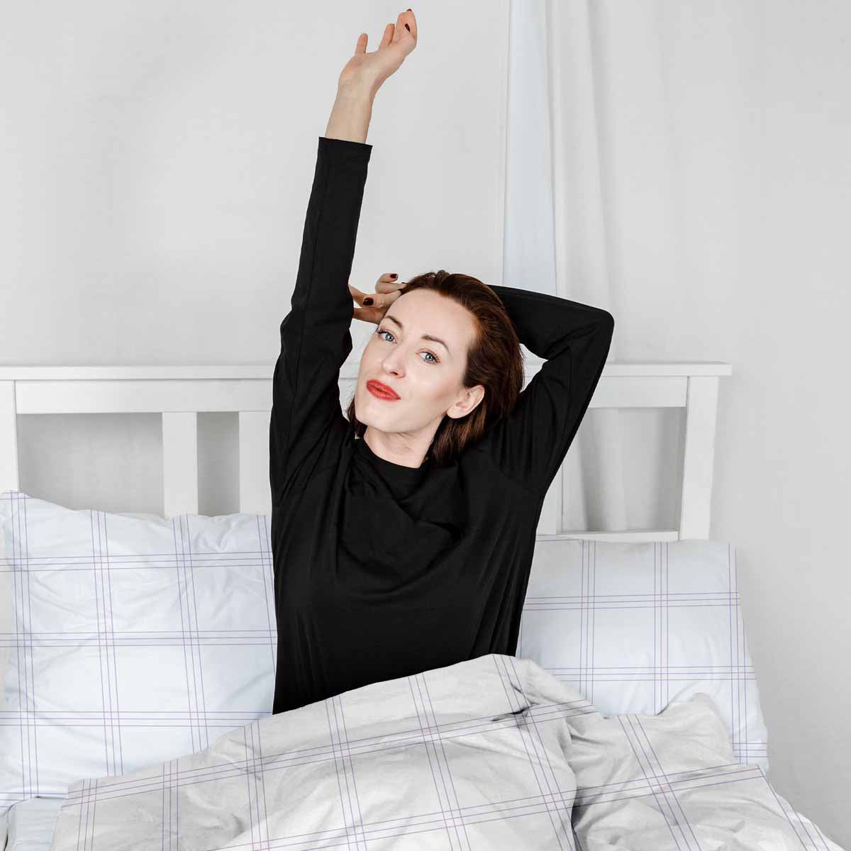 Original Therapiedecke - Baumwollbezug Weiß mit lila Streifen