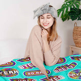 Therapiedekens beddengoedset turquoise met spreuken