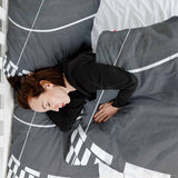Therapiedekens beddengoedset donkergrijs met witte strepen