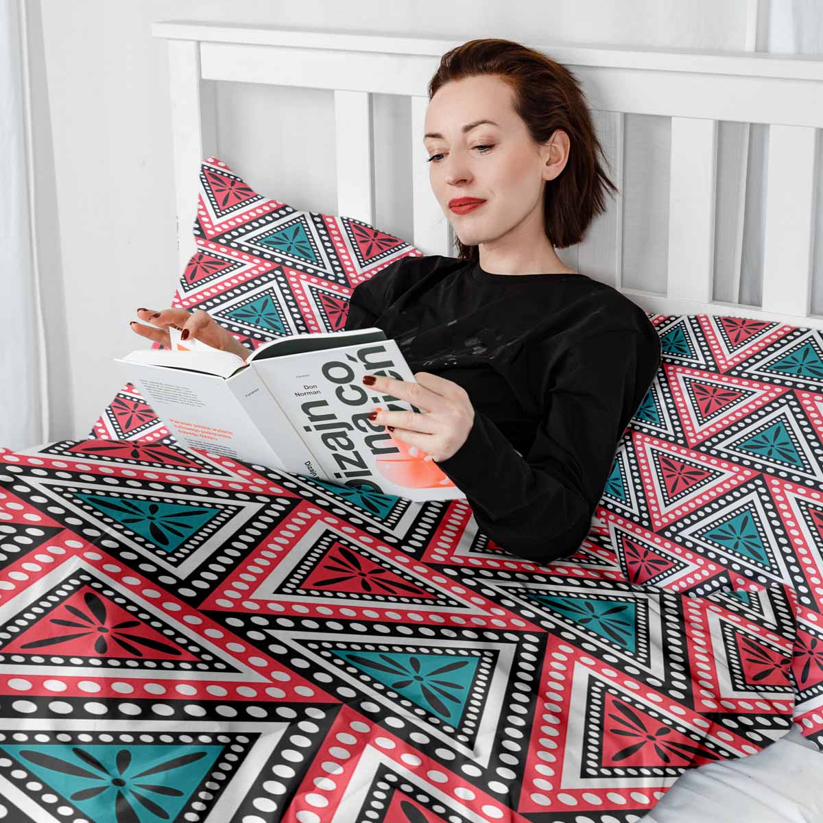 Original Therapiedecke - Baumwoll Bettwäsche Set mit bunten Dreiecken