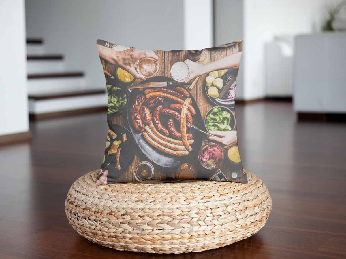 Gezondheidskussen met worstbord