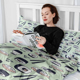 Therapiedekens beddengoed set lichtgroen met sushi