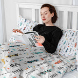 Originele therapiedeken - katoenen hoes wit met raceauto's