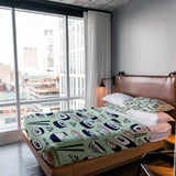 Originele therapiedeken - katoenen hoes lichtgroen met sushi