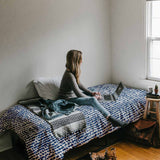 Therapiedekens beddengoedset met blauwe stippen