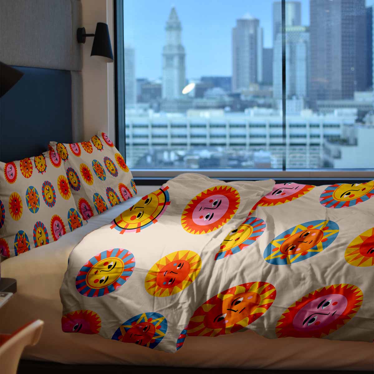 Original Therapiedecke - Baumwoll Bettwäsche Set Beige mit Sonnen