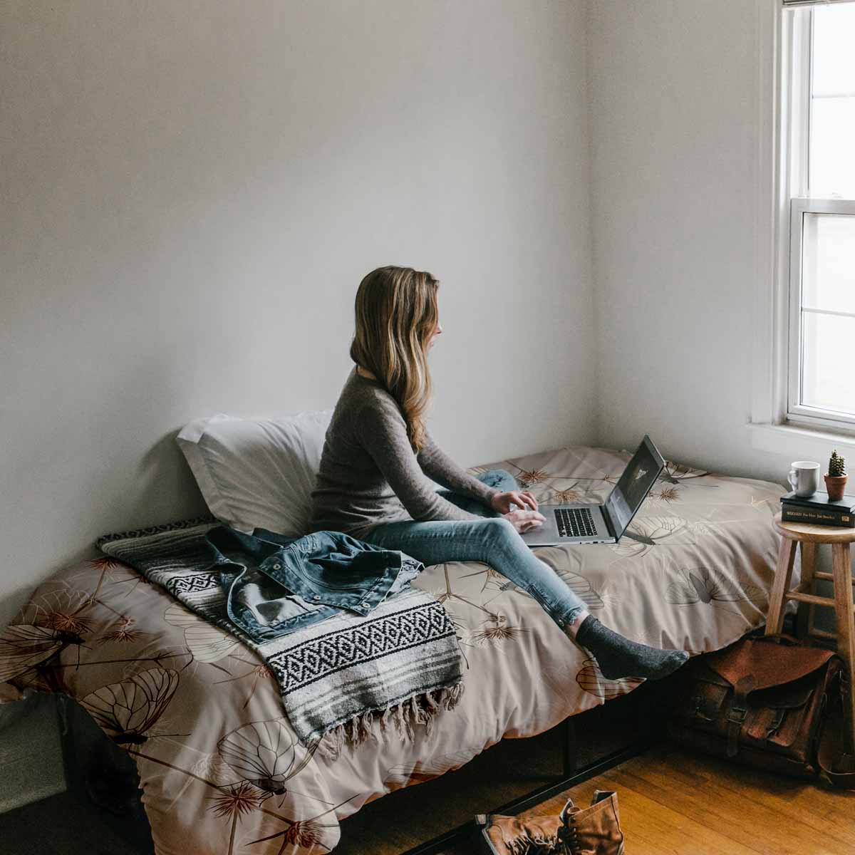 Original Therapiedecke - Baumwoll Bettwäsche Set Beige mit Motten