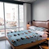 Therapiedekens beddengoed set lichtblauw met sushi