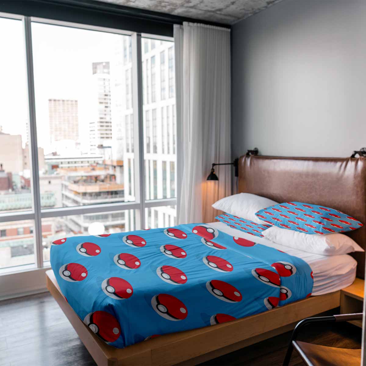 Therapiedekens beddengoed set lichtblauw met Pokemon