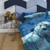 Originele therapiedeken - katoenen hoes blauw met ijsbeer