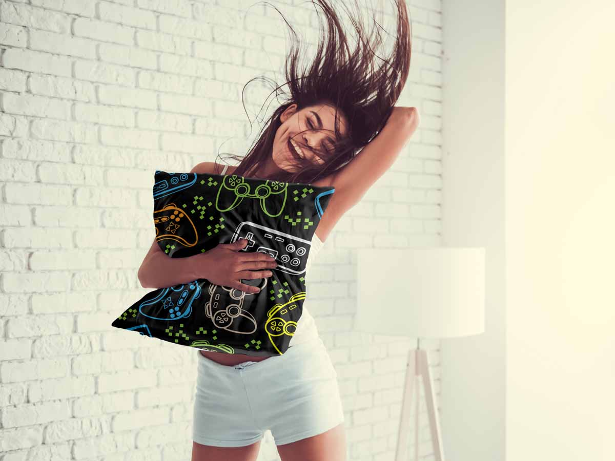 Gezondheidskussen Zwart met Spelconsoles