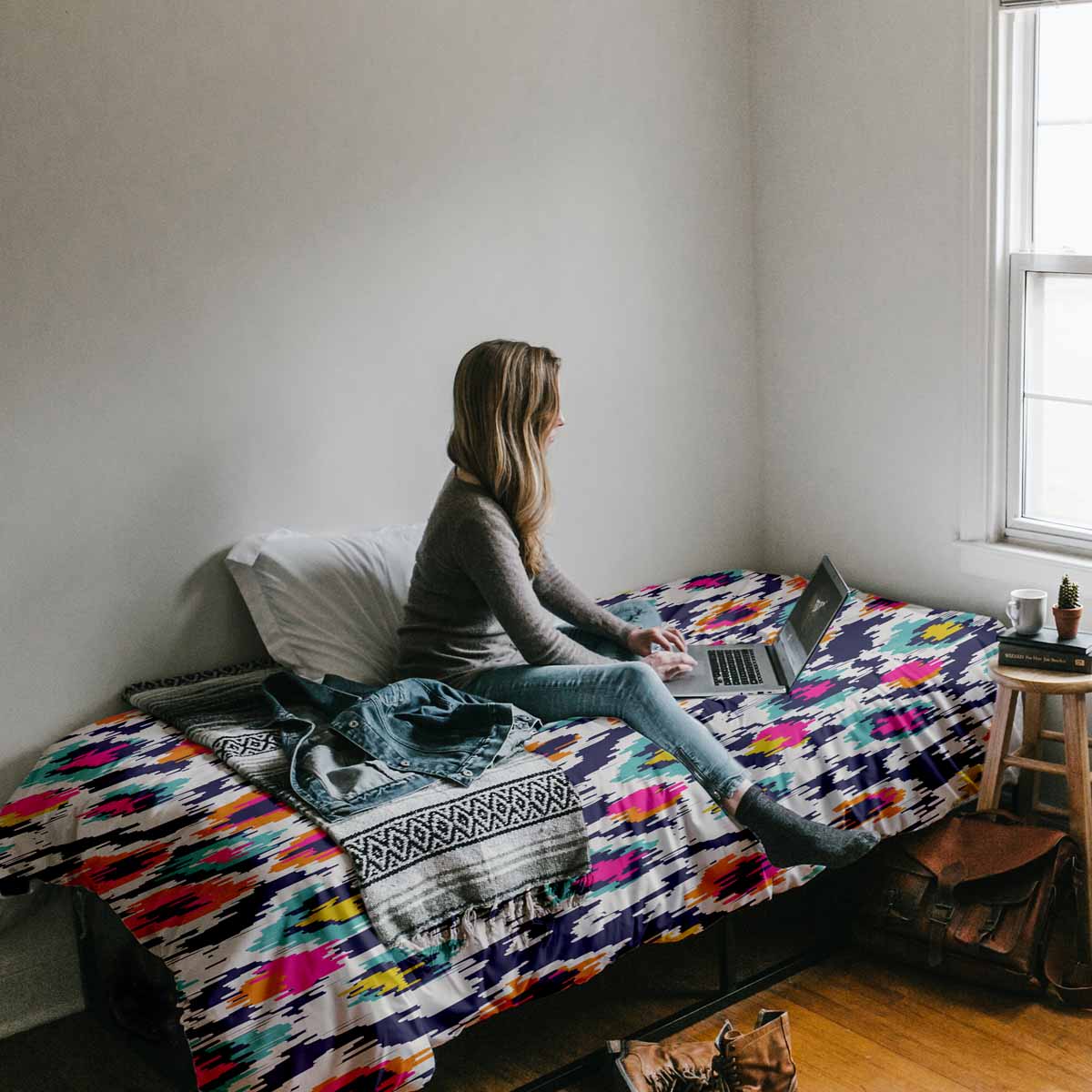 Original Therapiedecke - Baumwoll Bettwäsche Set Bunt mit Leoprint