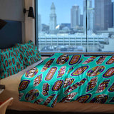 Therapiedekens beddengoedset turquoise met spreuken