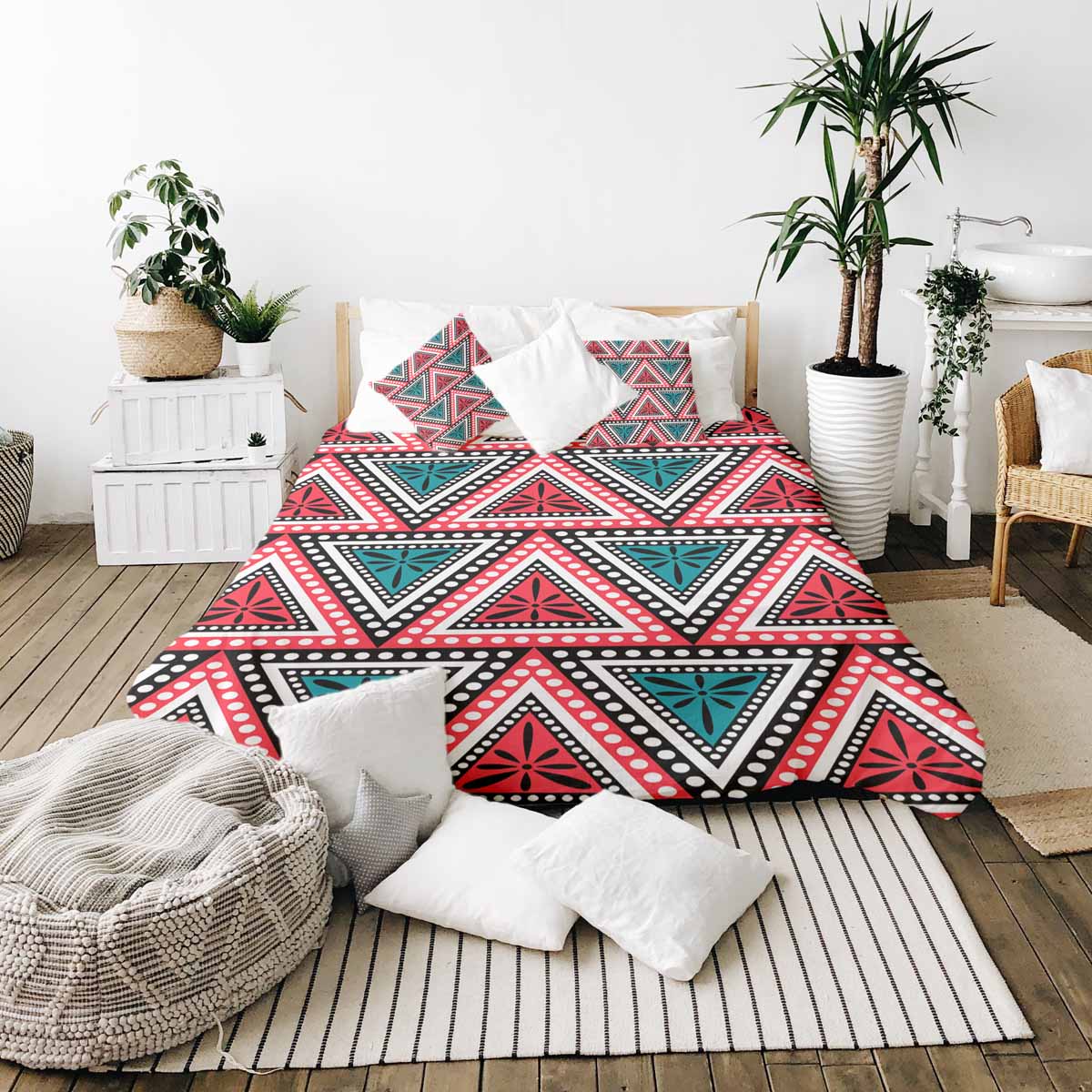 Original Therapiedecke - Baumwoll Bettwäsche Set mit bunten Dreiecken