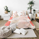 Originele therapiedeken - katoenen hoes beige met abstract gezicht