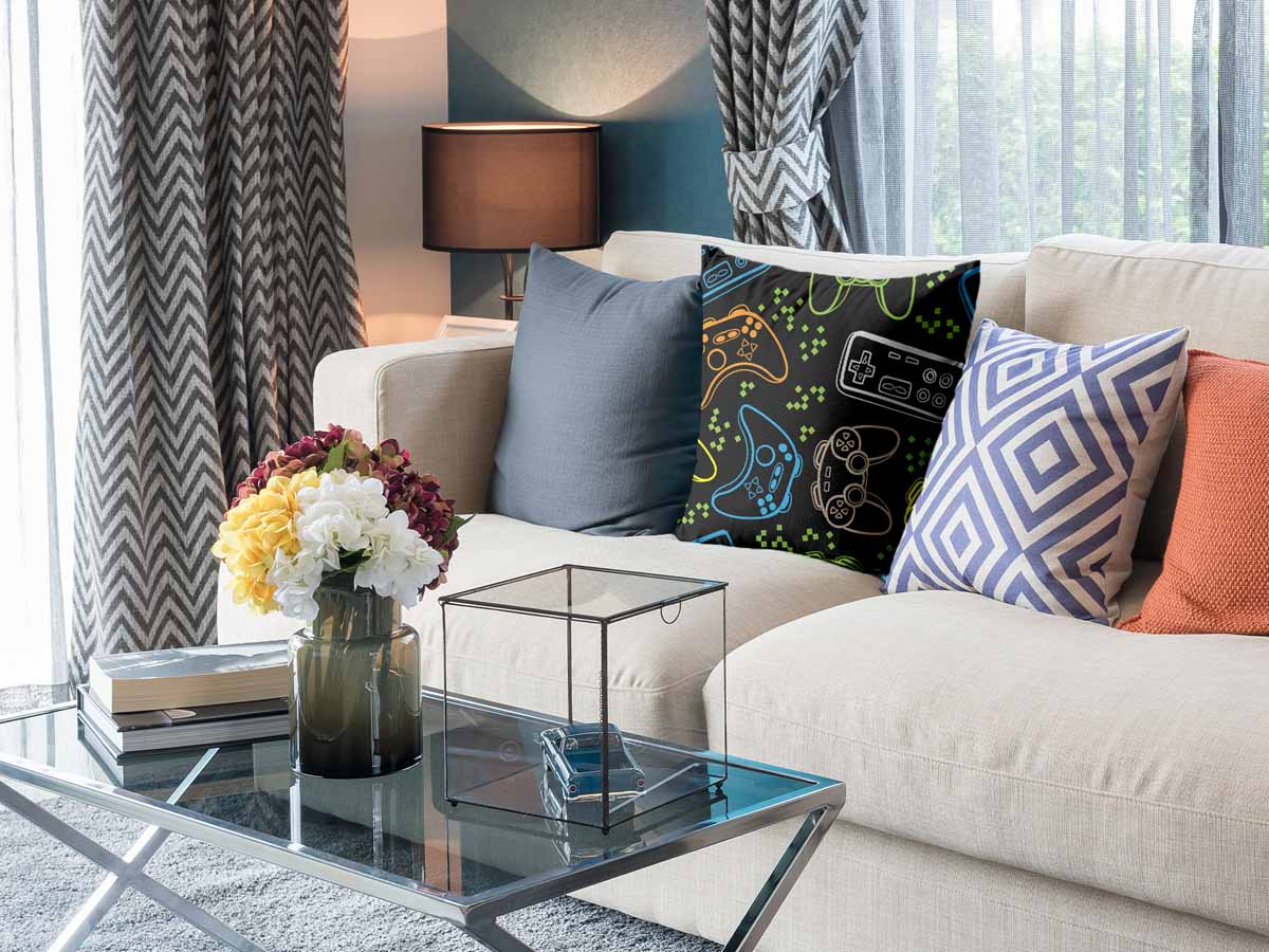 Gezondheidskussen Zwart met Spelconsoles