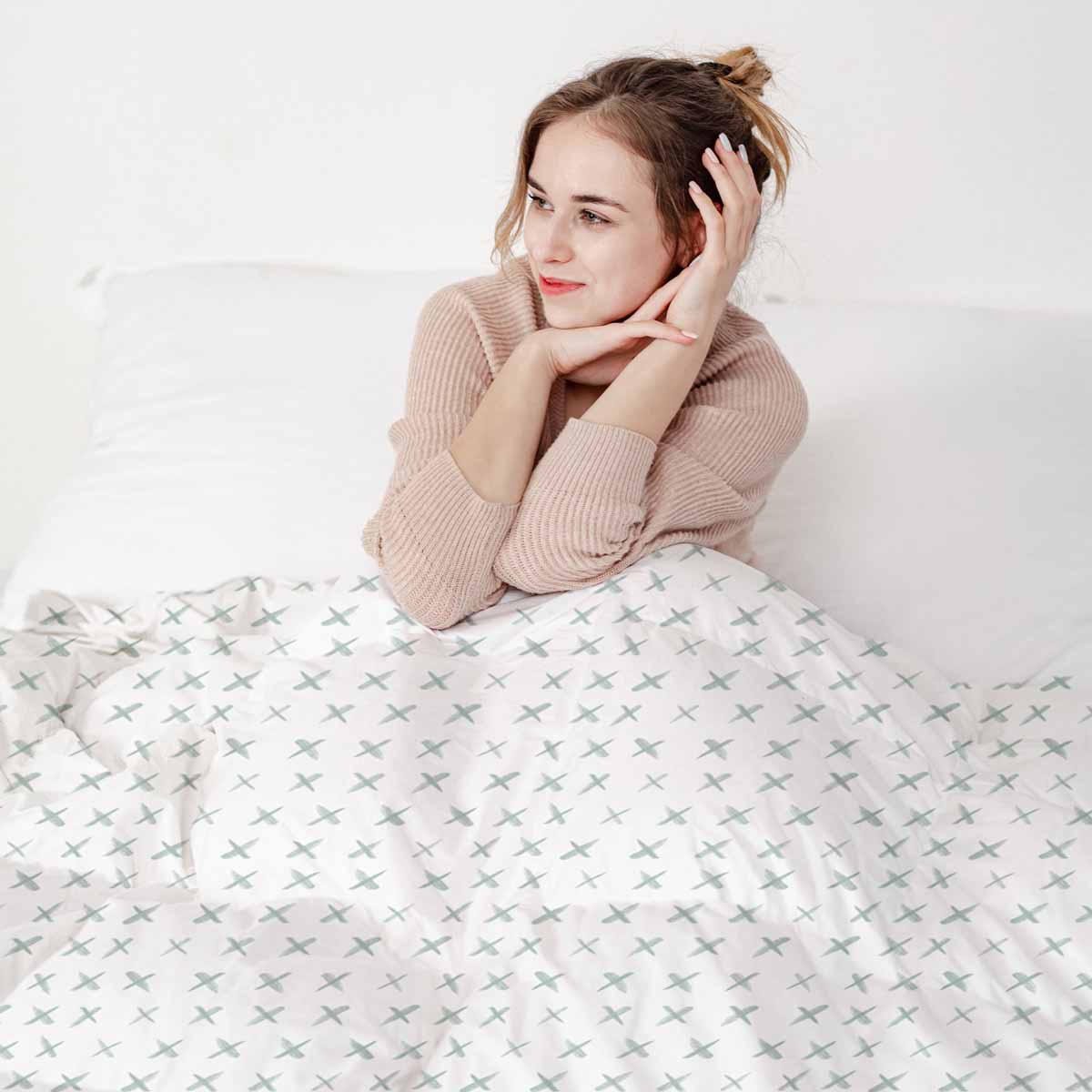 Therapiedekens beddengoedset met groene kruisen