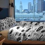 Originele therapiedeken - katoenen hoes wit superhelden