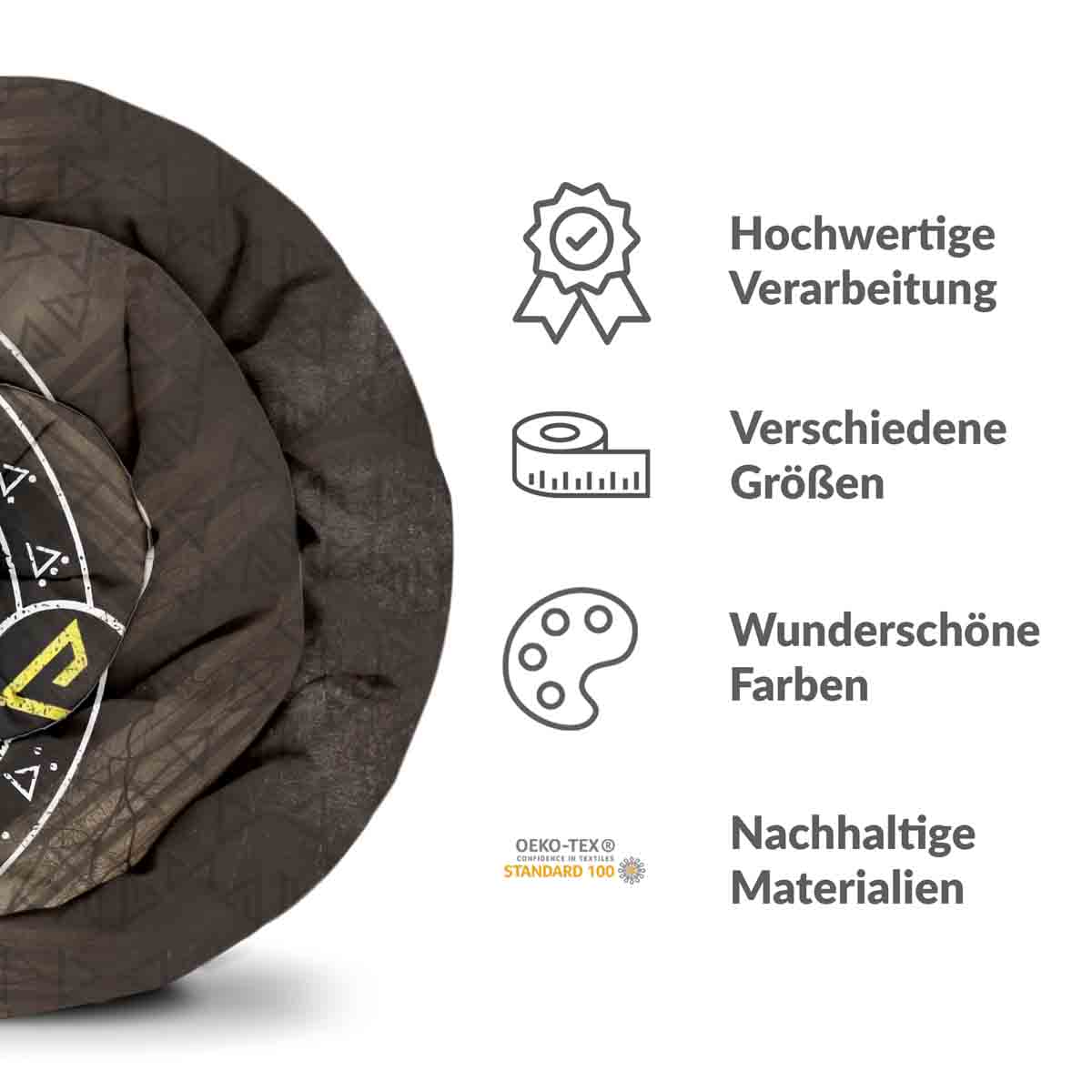 Original Therapiedecke - Baumwoll Bettwäsche Set Braun mit Wolf