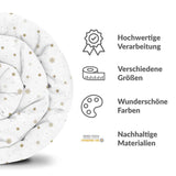 Therapiedekens beddengoed set wit met gouden sterren