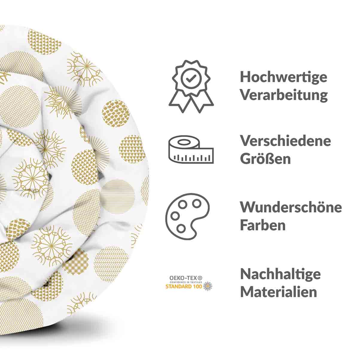 Original Therapiedecke - Baumwollbezug goldener Weihnachtsschmuck