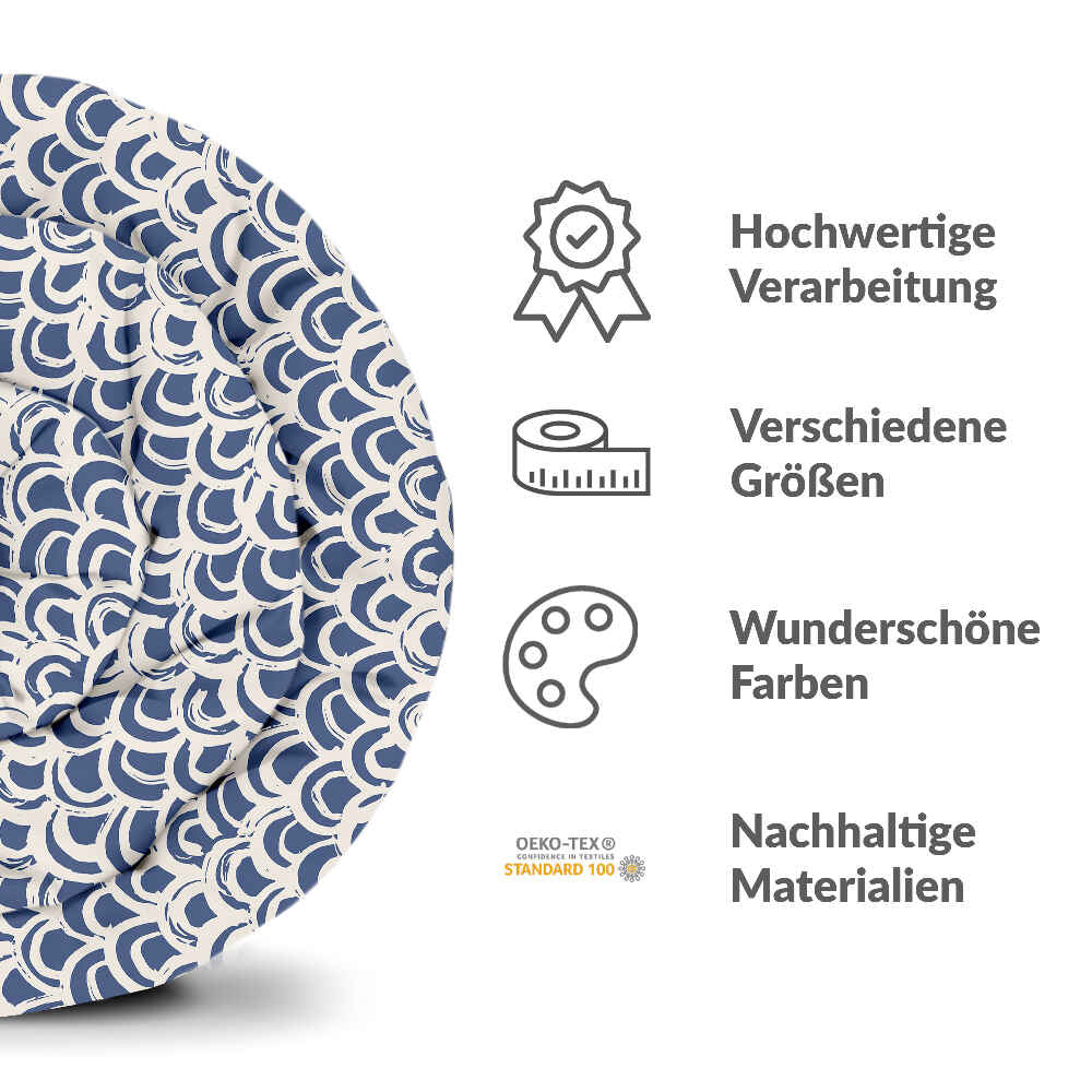 Original Therapiedecke - Baumwollbezug blaues Wellenmuster
