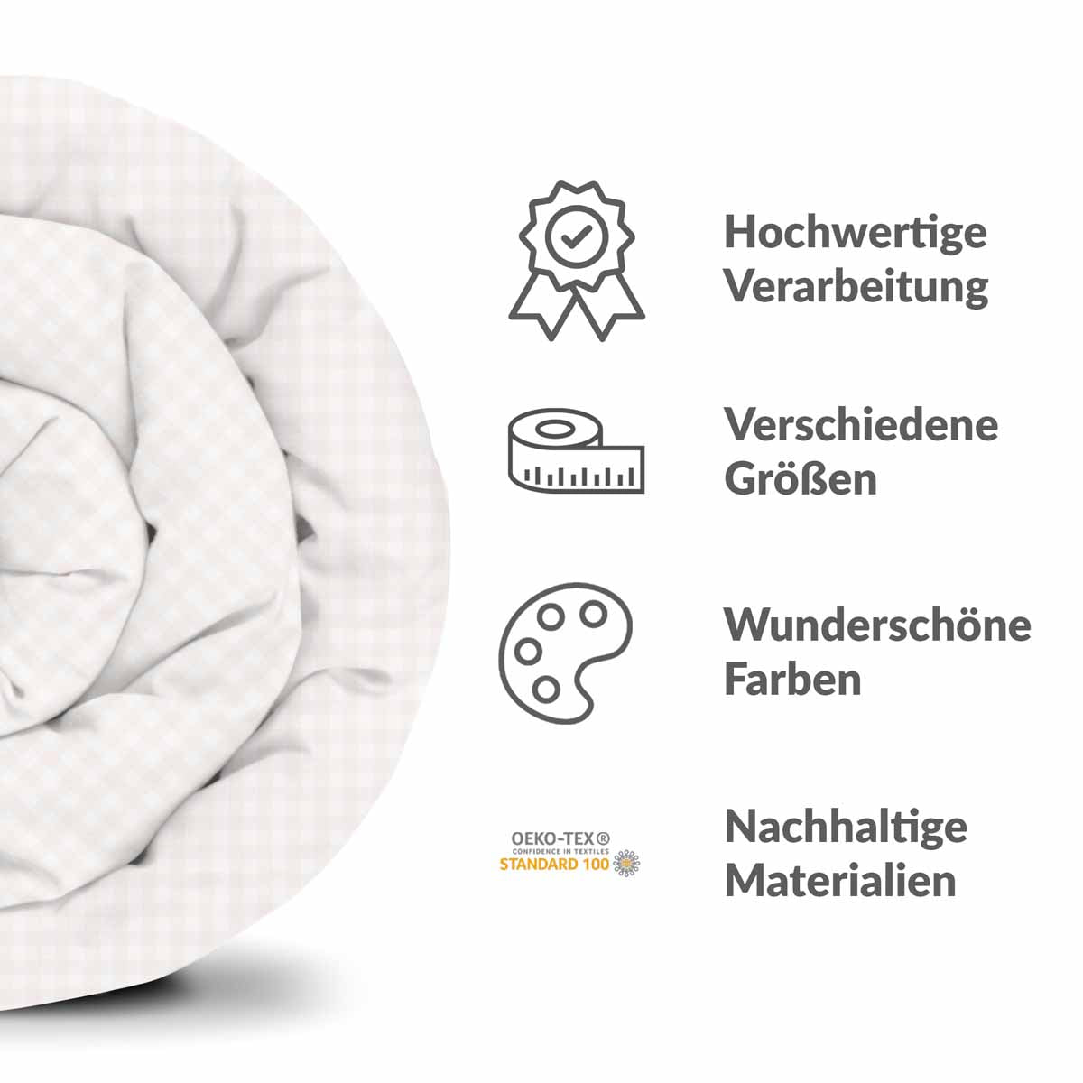 Original Therapiedecke - Baumwollbezug Hell Kariert