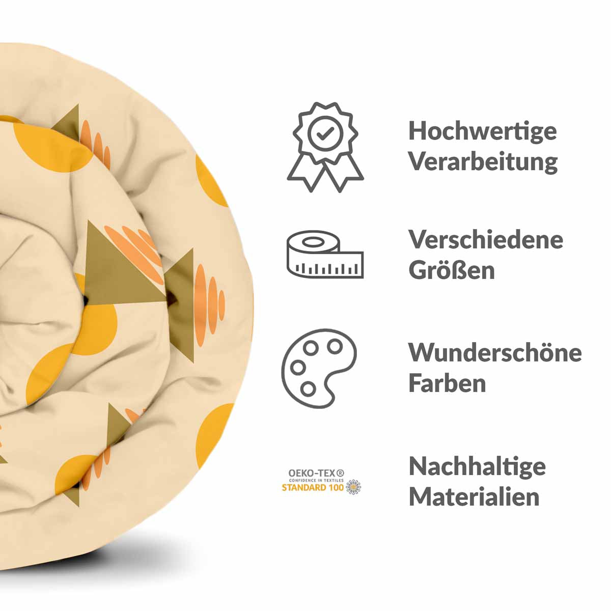 Original Therapiedecke - Baumwollbezug mit gelben Formen