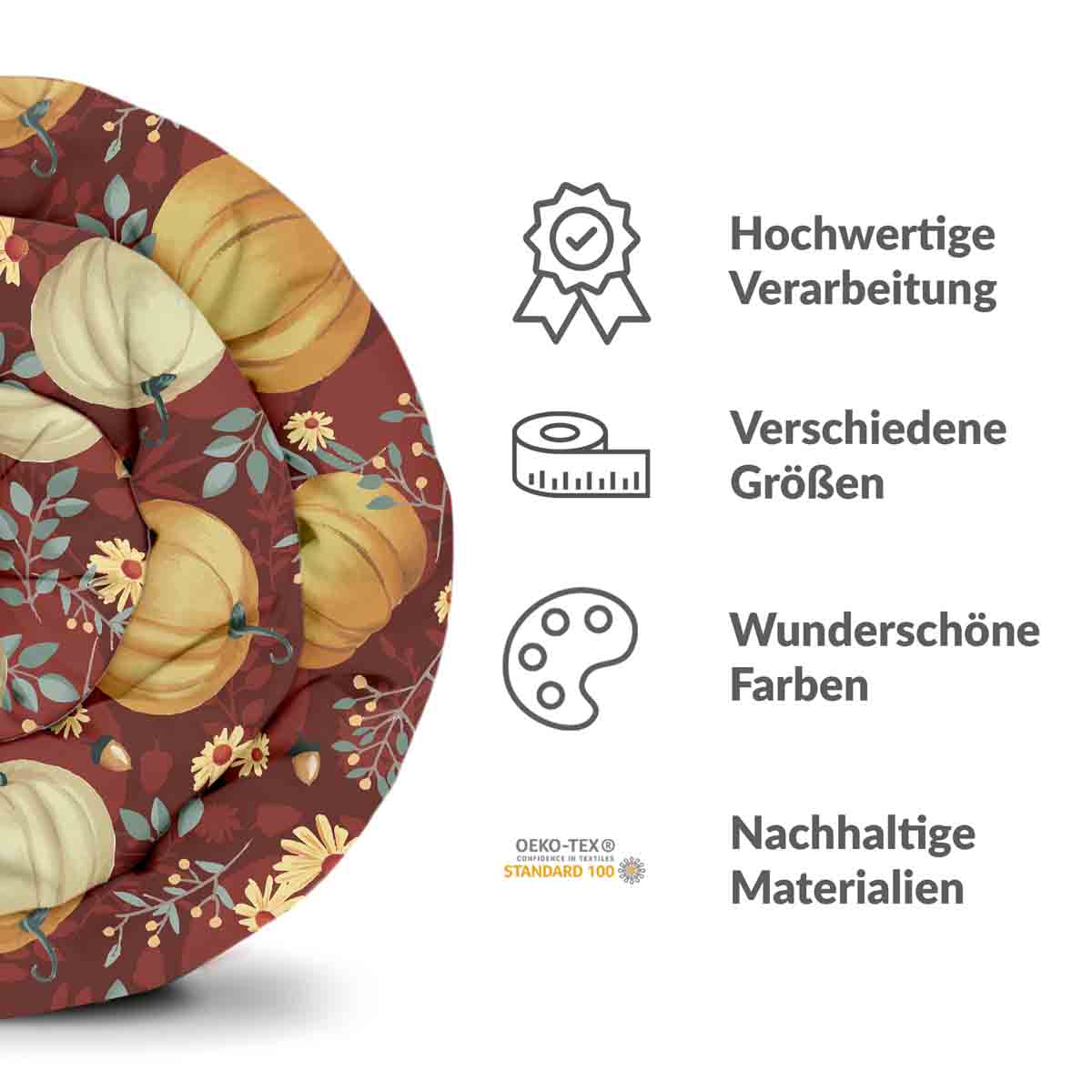 Therapiedekens beddengoed set rood met pompoenen