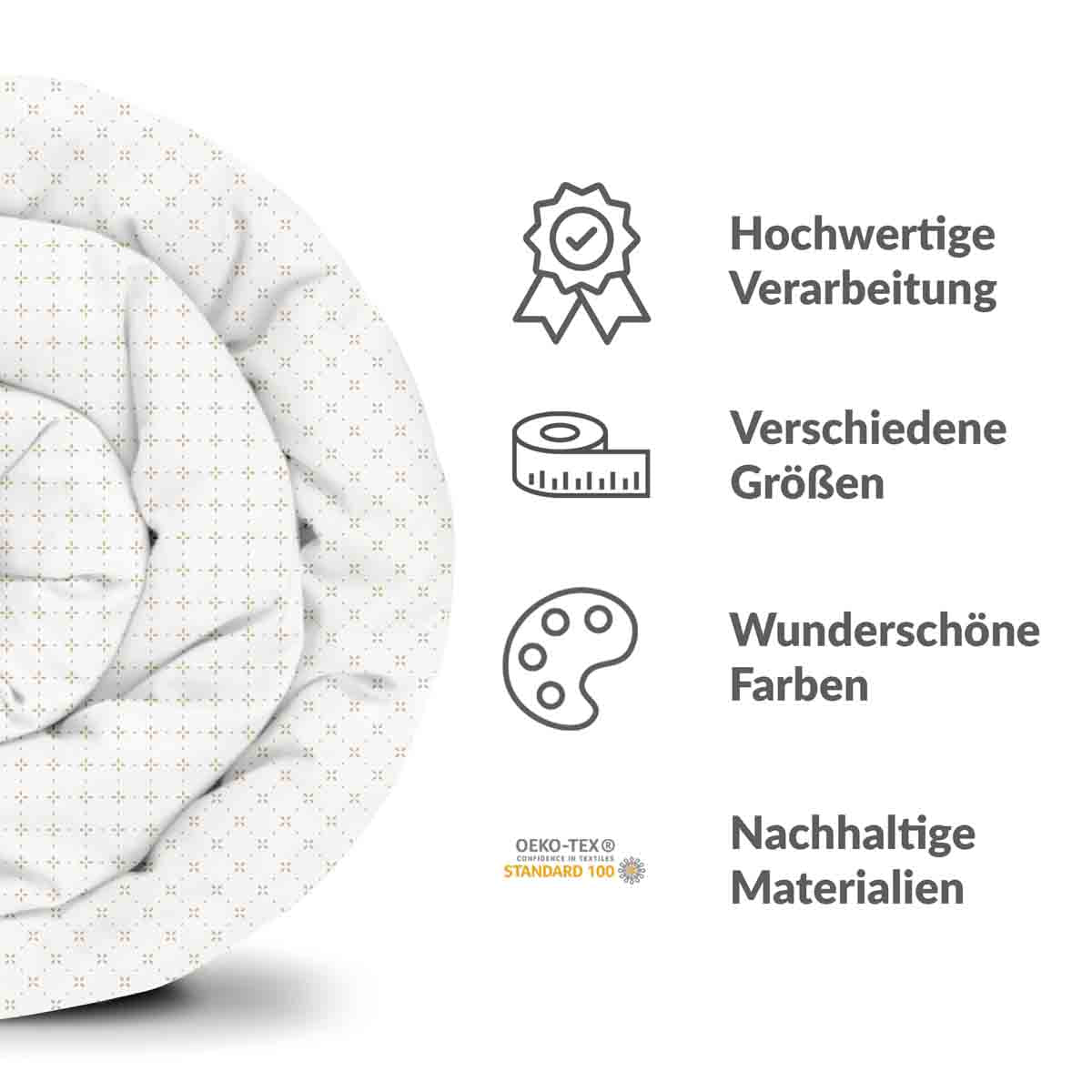 Original Therapiedecke - Baumwollbezug Weiß Blumenmuster