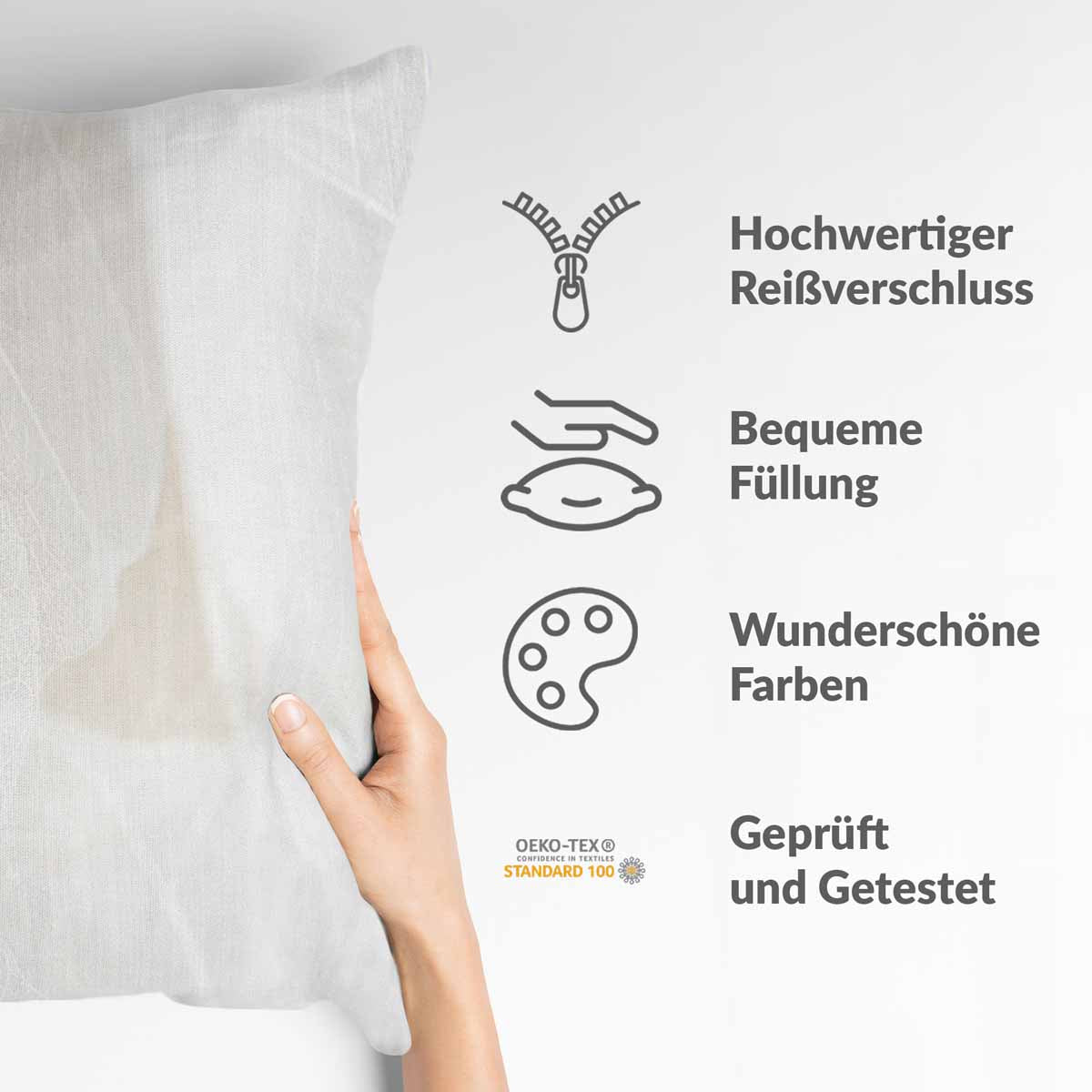 Gezondheidskussen grijs met wit patroon