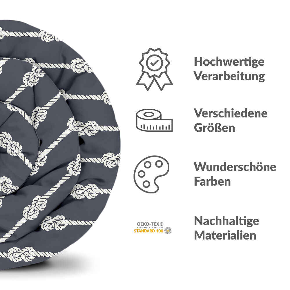 Original Therapiedecke - Baumwoll Bettwäsche Set Seemannsknoten
