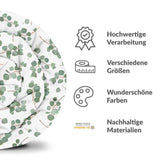 Originele therapiedeken - katoenen hoes wit met eucalyptus takken