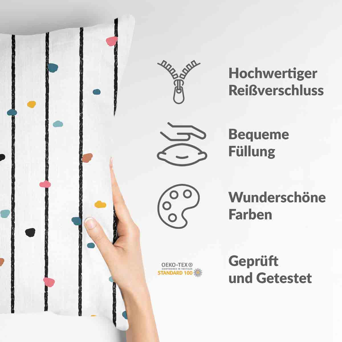 Gezondheidskussen met gekleurde stippen