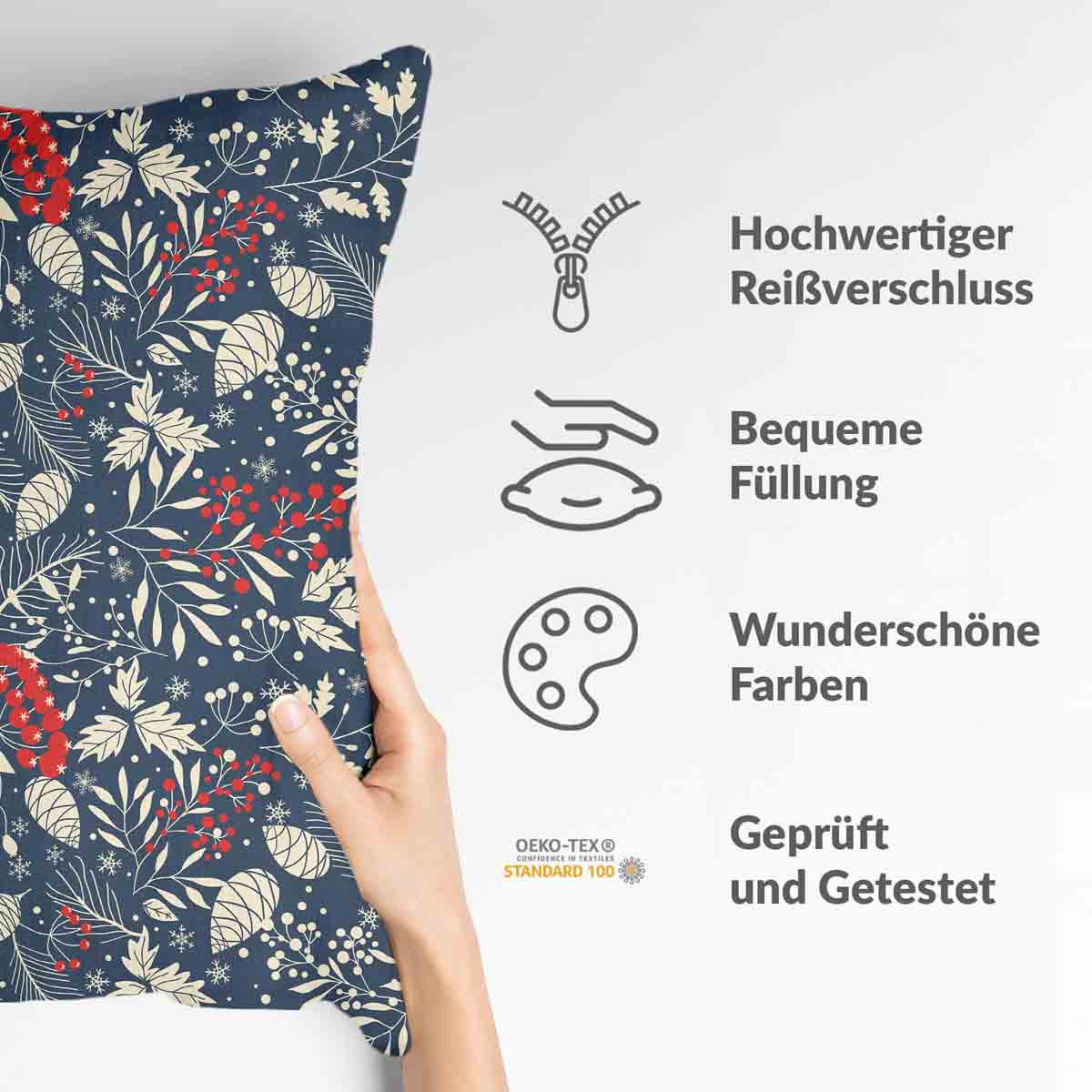 Gezondheidskussen kerstbladeren