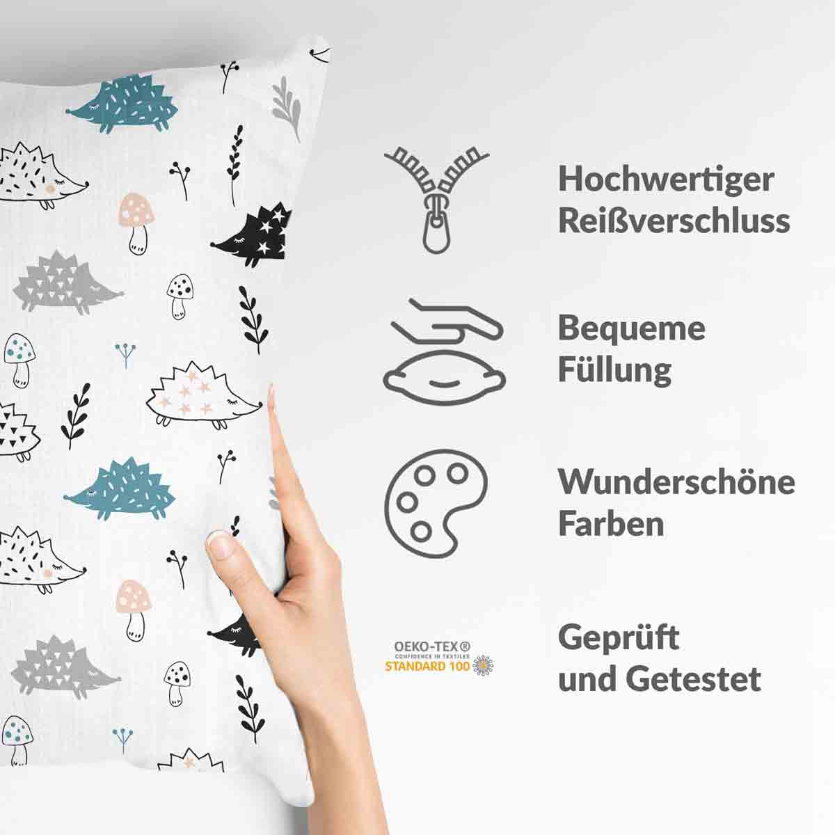 Gezondheidskussen wit met egel