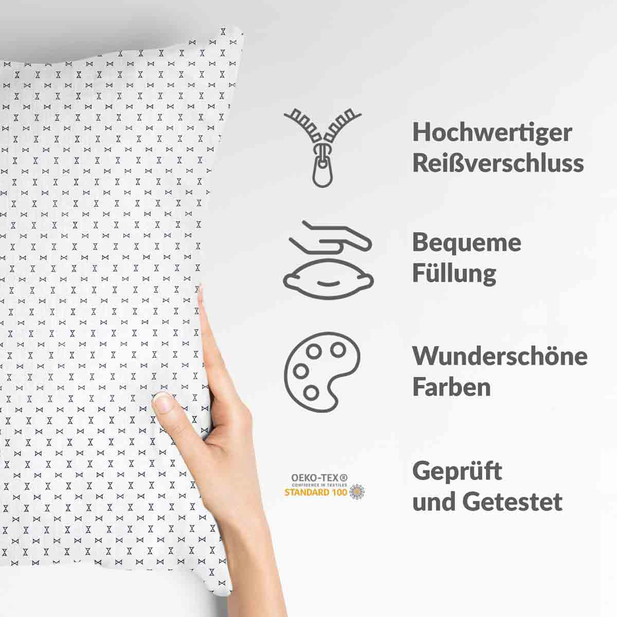 Gezondheidskussen wit met kleine strikjes