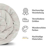 Originele therapiedeken - katoenen hoes beige met lichte bladeren