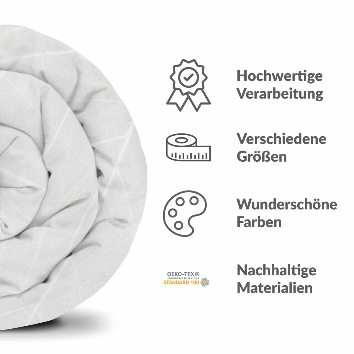 Original Therapiedecke - Baumwollbezug Grau mit weißem Muster