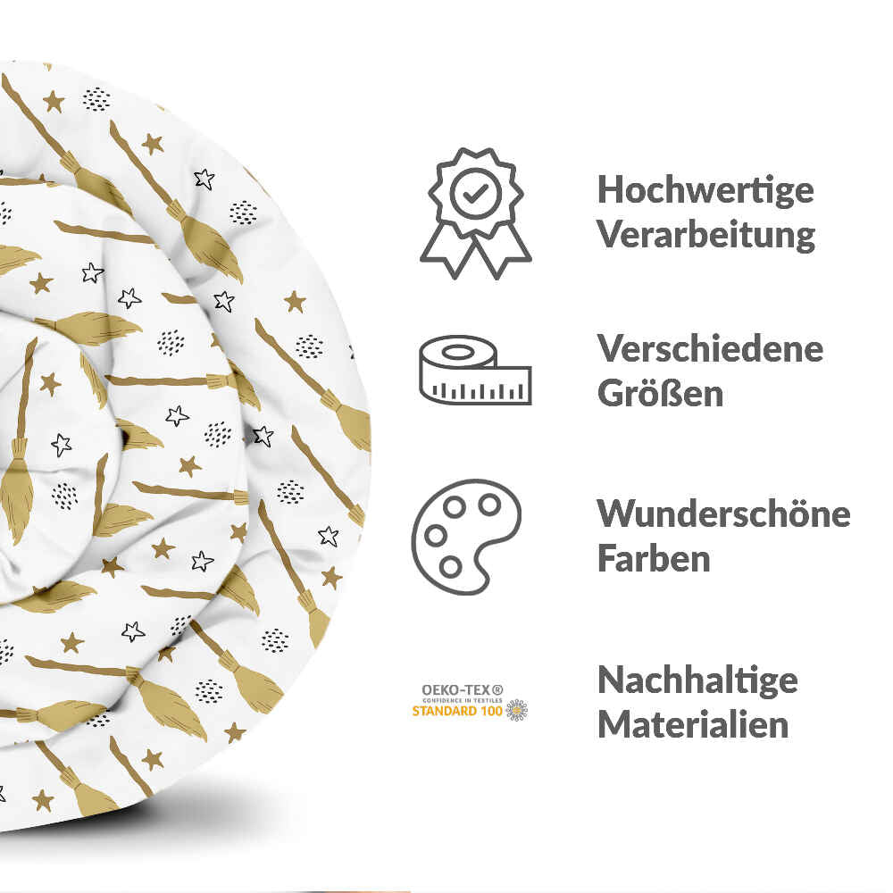 Original Therapiedecke - Baumwollbezug Weiß mit Harry's Besen