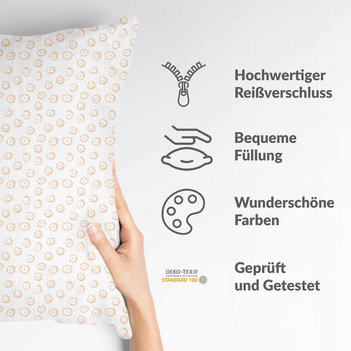 Gezondheidskussen met oranje cirkels